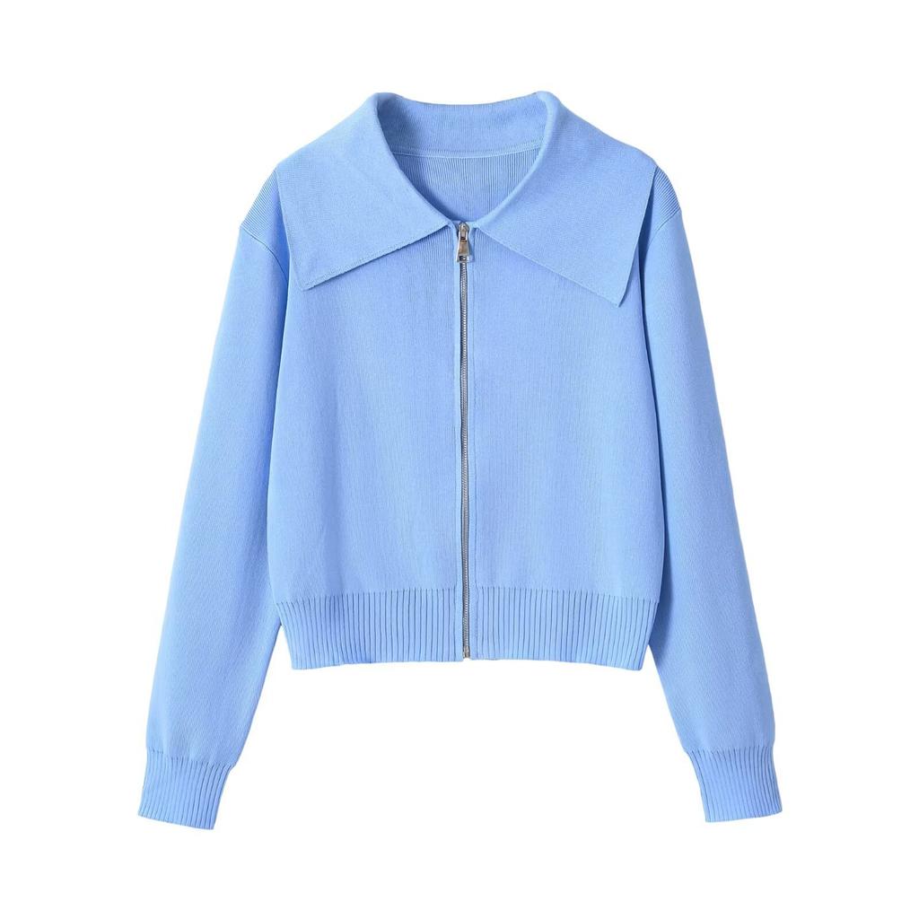 European and American Style, New Women's Clothing, Fashionable, Long-sleeved Lapel Threaded Zipper Jacket 5755059