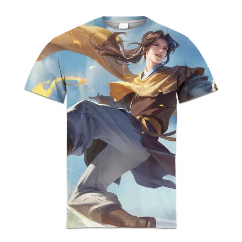 Summer King of Glory Game Clothes Men's Short Sleeved T-shirt for Middle School Students 3D Digital Printed T-shirts Top