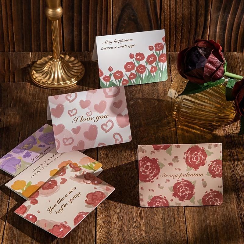 60pcs Watercolor Flower Pattern Holiday Greeting Cards In Various Colors Birthday Gift Greeting Cards Flower Packaging Decoration Greeting Cards