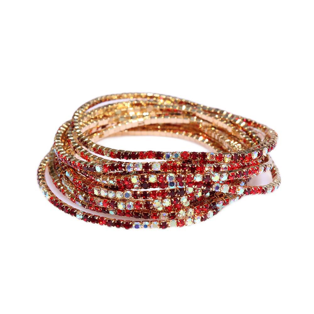 European & American Style Colorful Zircon Diamond Elastic Tennis Bracelet