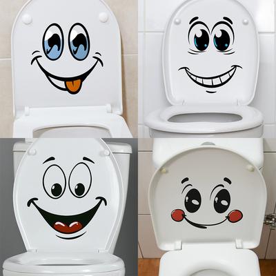 Niedliche und lustige Emoticons Badezimmer- und Toilettenaufkleber zur Verschönerung und Dekoration