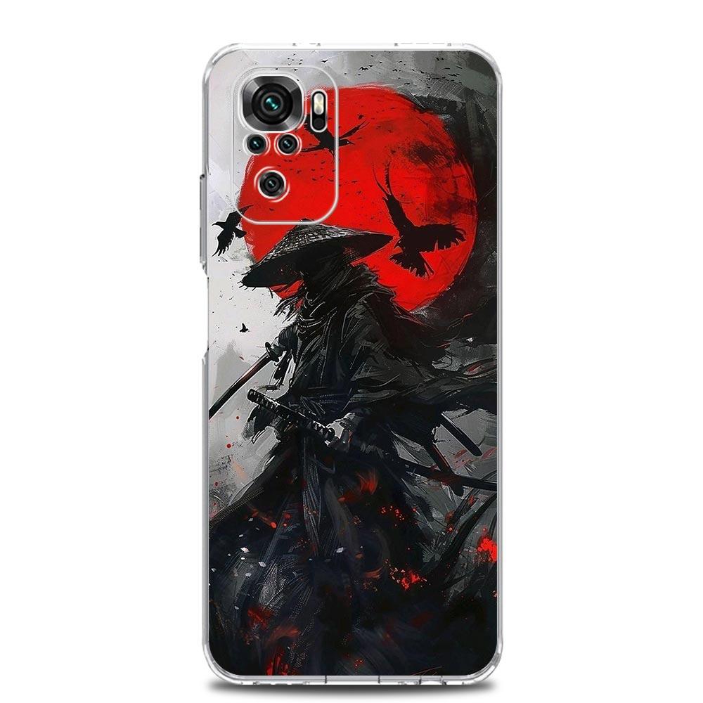 Japanese Bushido Samurai Phone Case For Xiaomi Redmi Note 14 13 12 4G 9 8 10 11 Pro Plus 5G 14C 13C 12C 10C 9C 9A Clear Cover