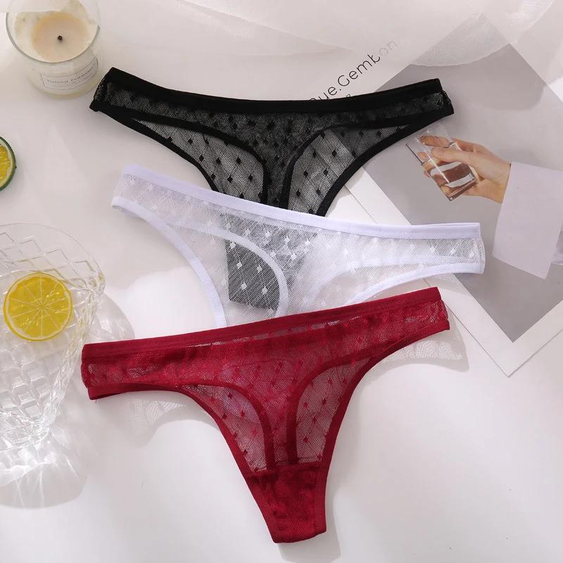 Fashion Hollow Out Underwear Sexy Thongs Invisible Low-Waist Panties for Women Seamless Breathable Lingerie Briefs Lace G-String