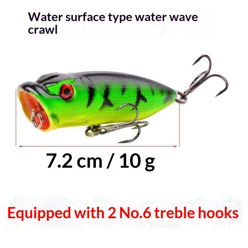1Pcs Topwater Popper Fishing Lure 65Mm 12G Hard Wobbler For Bass Pike Carp Freshwater