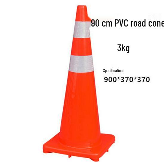 70cm Reflective PVC Road Safety Cone with Rubber Base