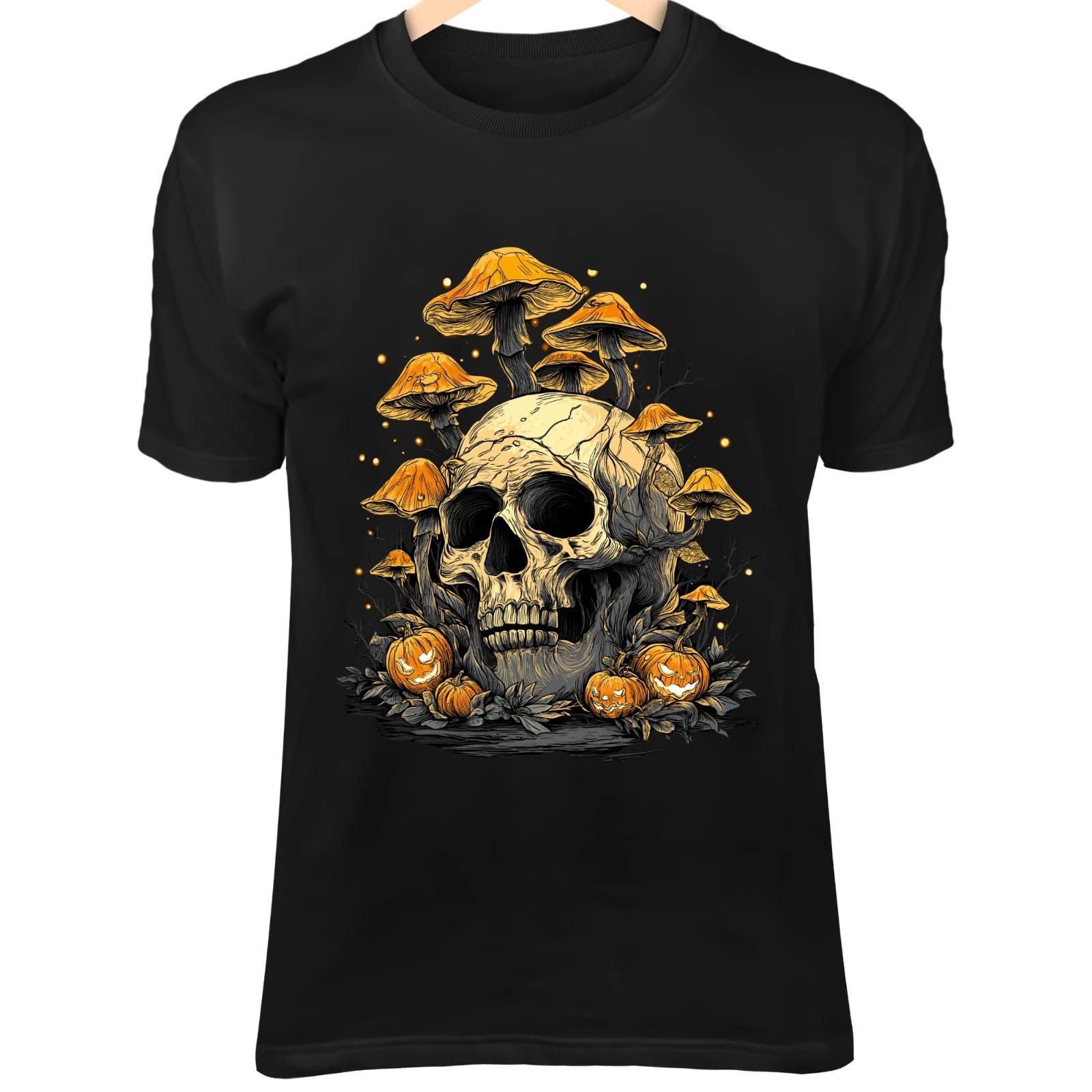 Haunted Skull Art - Glowing Mushrooms, Jack-o-Lanterns & Spooky Halloween Magic 4XL