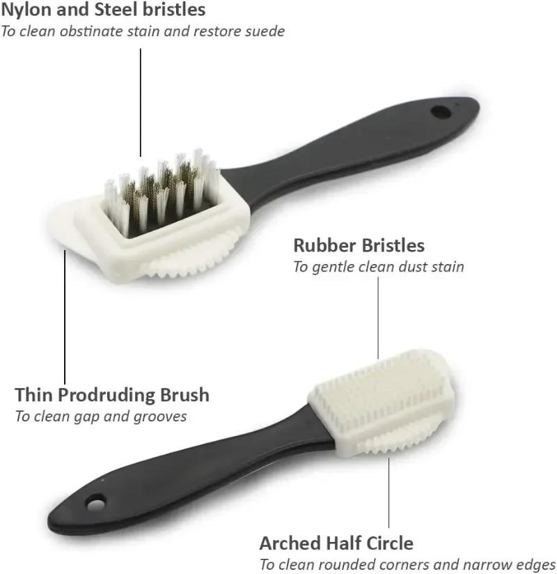 Cleaning Shoe Brush for Suede Nubuck Shoes Stain Dust Shoes Brush Steel Plastic Rubber Boot Household Cleaner Tools