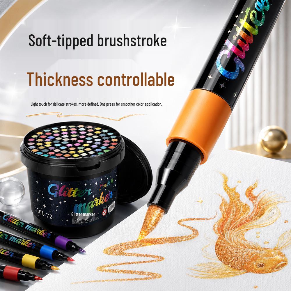 80-Color Glitter Marker Pen Set with Soft Tips for Students & Art Projects, Ideal for Dreamy Doodling & Creative Journaling