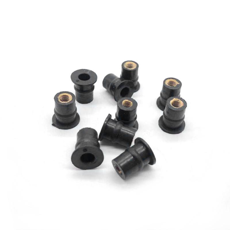 10/20/50/100 Pcs M5 Rubber WellNut 5mm Metric Motorcycle Windscreen Well Nut Wellnuts Brass NUTS For Windscreens Fairings Cowl