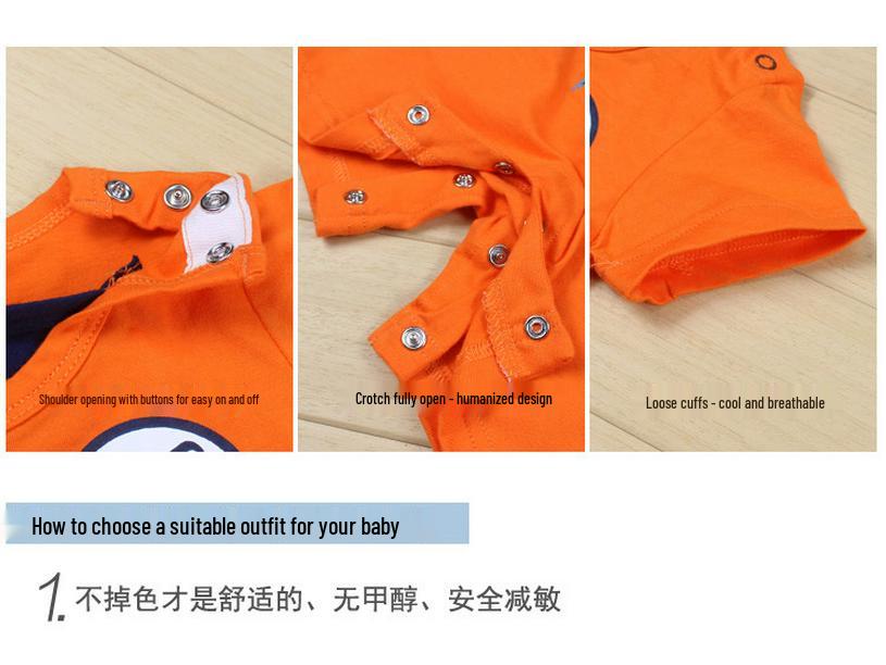 Infant Cotton Summer Cartoon Goku Romper - Cute & Lightweight Newborn Outfit
