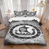 3pcs Viking Raven Bedding Set Soft Polyester Down Comforter Cover and Pillowcases, Suitable for All Seasons, Practical Gifts for the Home 0729092