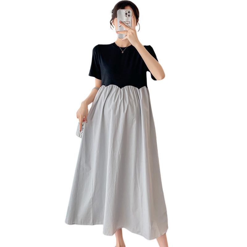 2026 Summer Maternity Patchwork Short-Sleeve Dress