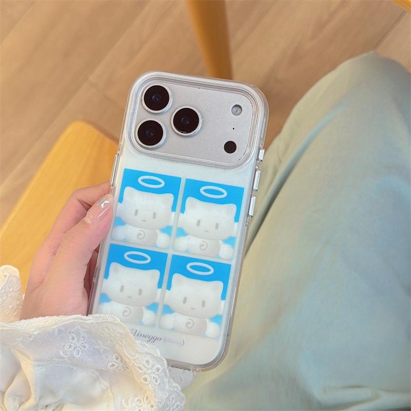 

Adorable Angel Cat Quad-Grid Case for iPhone 17/16 Pro Max/15/14 - Premium Quality iPhone 17 Pro