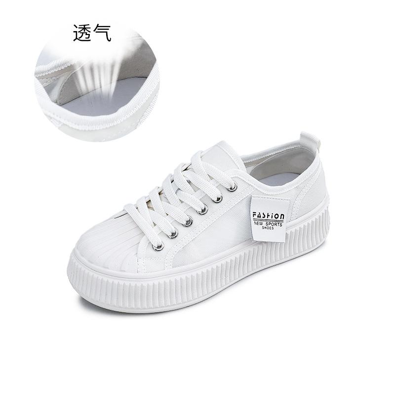 Little white shoes women's 2025 summer new breathable head biscuit shoes casual women's shoes versatile flat shoes women
