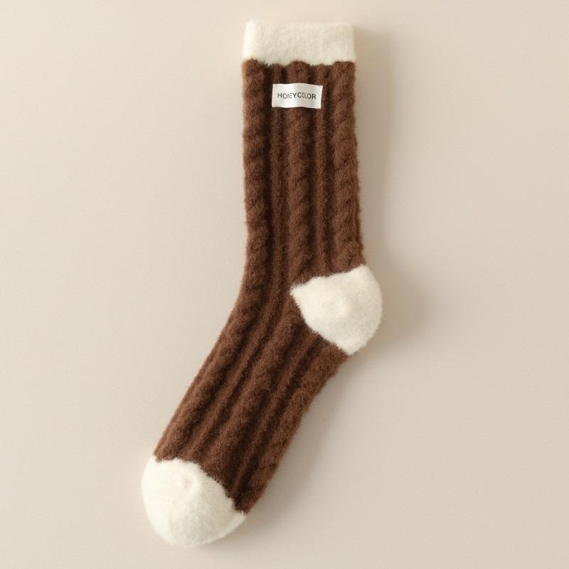 Sock Children's Padded and Thick Mid-calf Socks for Winter and Autumn Sleeping Wear. Winter Warm Coral Fleece Long Socks.