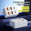4/6-Port High-Speed USB Charging, Multi-Device Fast Charging ,  Tablets, and Phones, Desktop/Wall Plug Charger, Dual-Row Smart Allocation