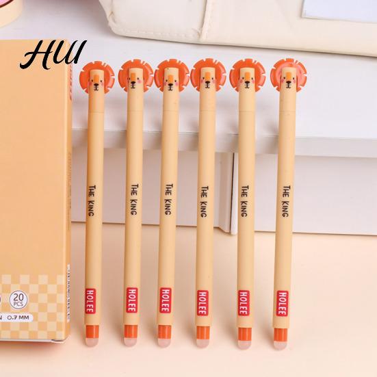Penne Gel Carine 20 Pezzi Animali Cartoni Animati Cancellabili per Bambini Design a Cappuccio 0.7mm Penna Ricaricabile Scrittura Fluida Cancelleria Facile da Cancellare Divertenti Forniture Scolastiche Studenti