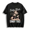 Urlaubsstil Kokospalme Surf-Print Lässiges Kurzarm-T-Shirt Reines Baumwoll-T-Shirt