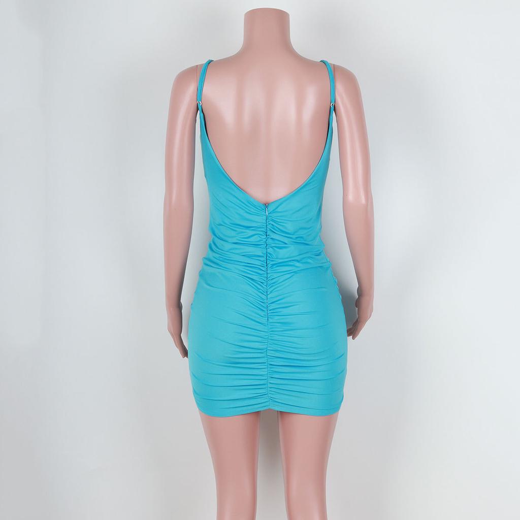 Women's Stretchy Deep V Sexy Halter Dresses