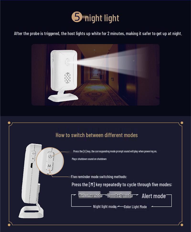 Villa Entrance Infrared Induction Doorbell - Long-Distance, Split Type