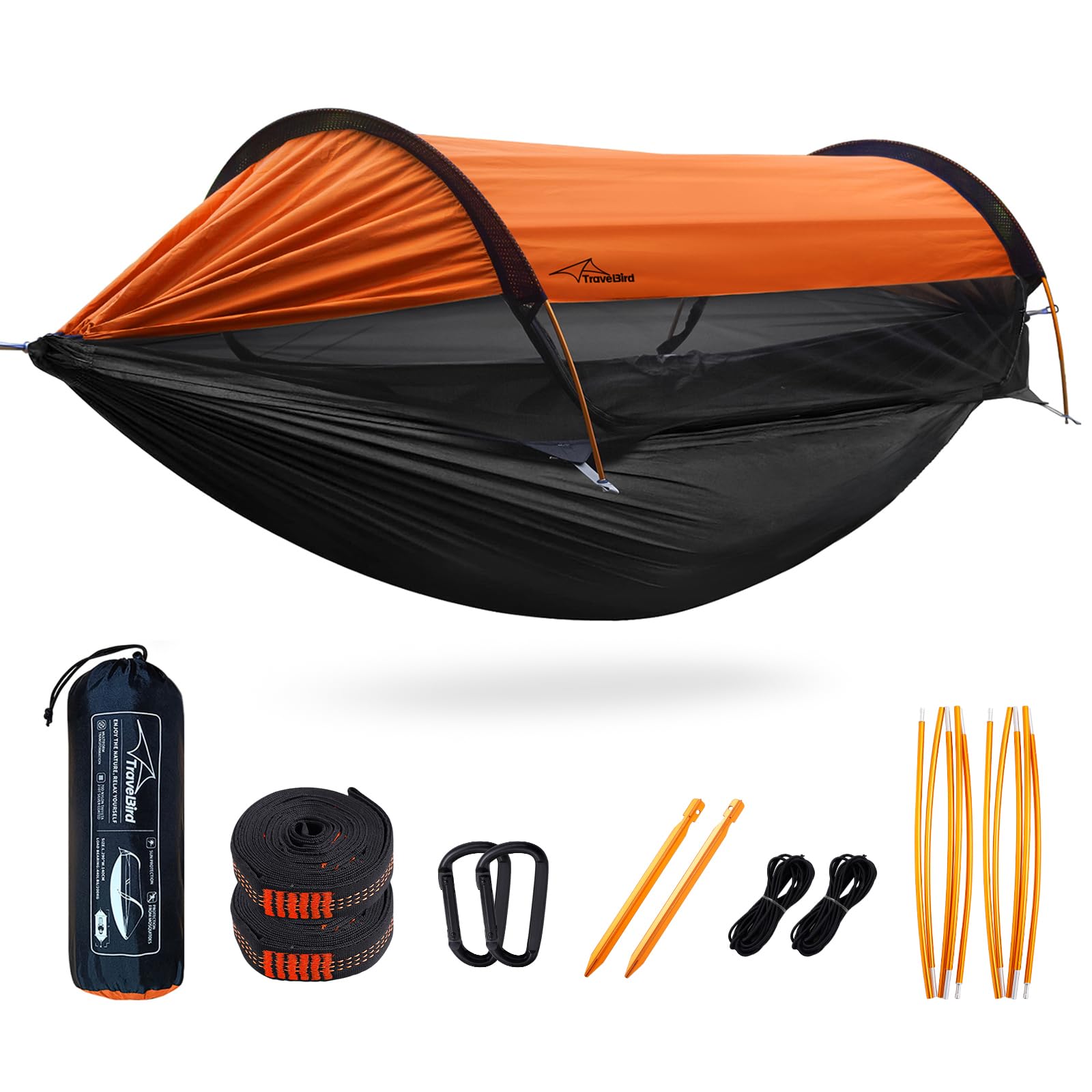 

Дорожная палатка-гамак для птиц с москитной сеткой и защитой от солнца 3 в 1, многофункциональная подвесная москитная сетка, большая, легкая до 201 кг, сумка для хранения, для улицы, парка, сетка, защита, 1, кровать,