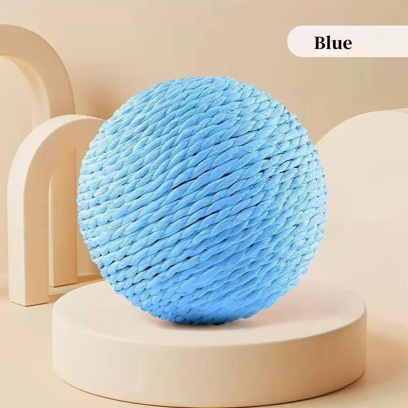 

Великий сизалевий м яч-іграшка для котів зі звуком для чищення зубів та дряпання 6cm синій