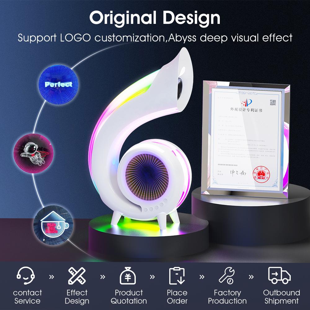 G69 Retro Muschel Bluetooth-kompatibler Lautsprecher Abyss Lampe Multifunktions-Wecker Schminkspiegel mit RGB-Licht