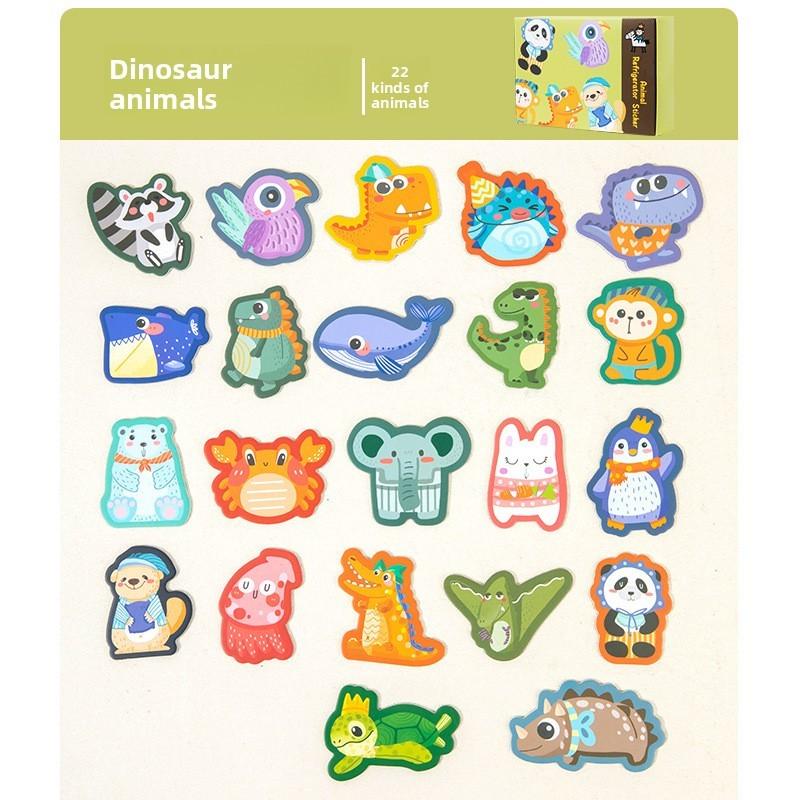Education Christmas Children Animal Dinosaur Traffic Theme Magnetic Sticker Toy
