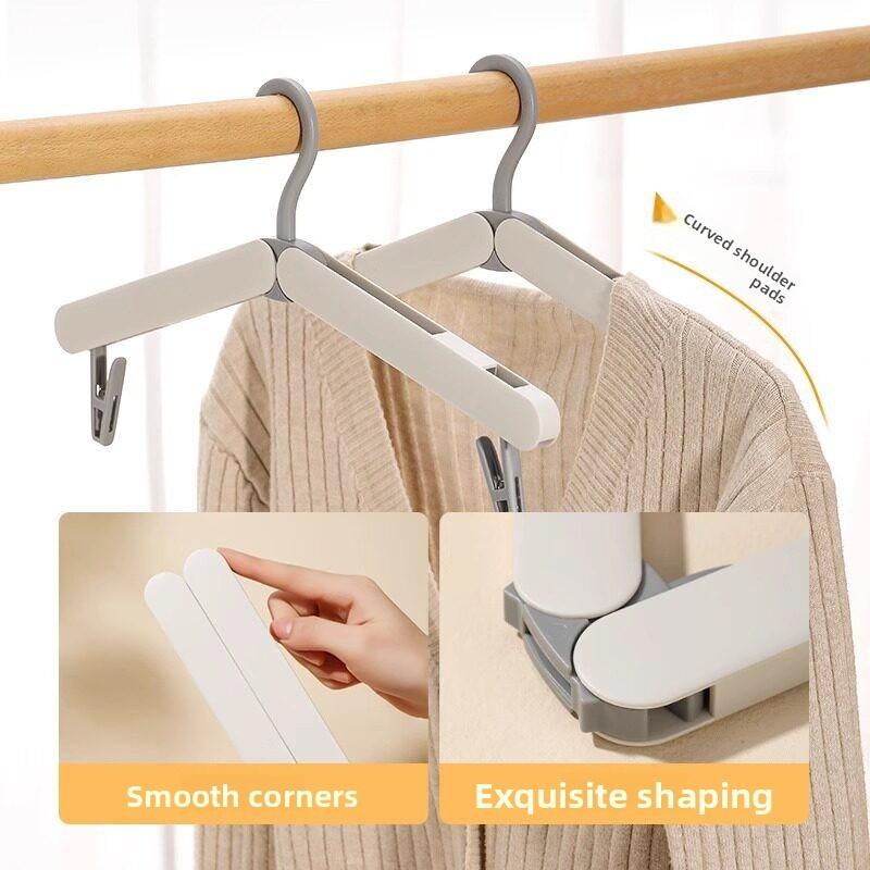 Travel Folding Clothes Hanger - Portable Clothes Drying Tool - Clothes Drying Stand - Multi-functional Student Clothes Holder - Underwear Clips