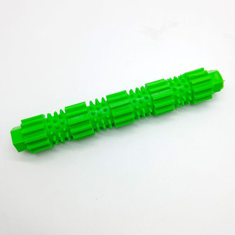 TPR Chew Stick for Dogs: Teething, Teeth Cleaning, Food Dispensing, Spiky Puzzle, Small Size.