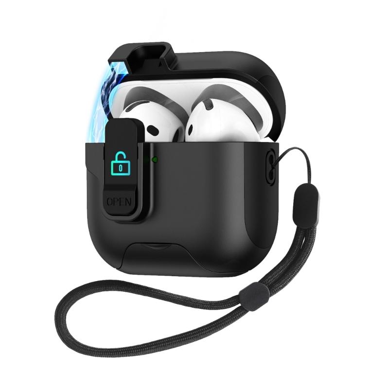 Secure Lock Design Protective Cover With Hiddens Phone Holder Compatible for Pro3 Earbuds Charging Case Shell Holder