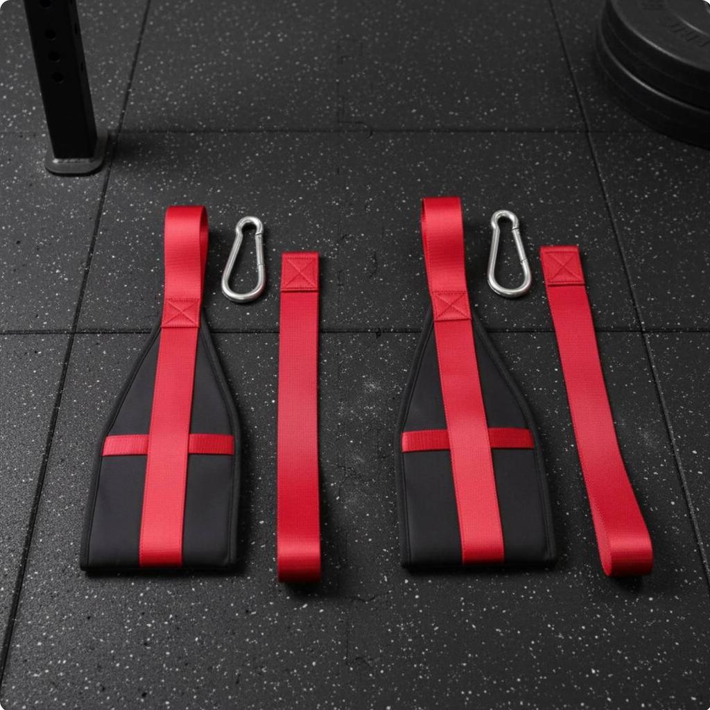 2 Pieces Hanging Ab Straps HeavyDuty Construction Pullup Bar Supports Solid Steel Carabiners