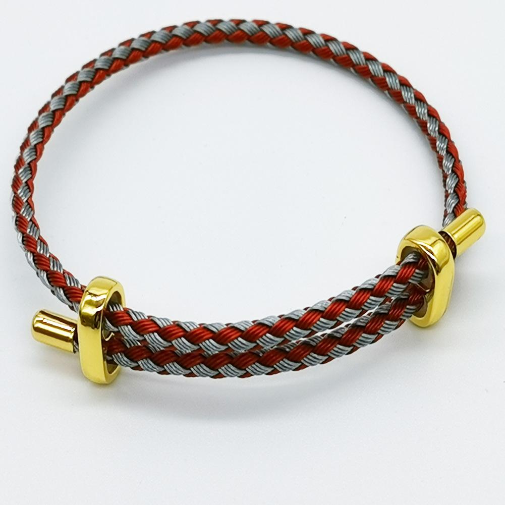 5 ks Módní dvojitý pletený náramek pro muže a ženy, nerezová ocel, nastavitelný, pár, milánský provázkový náramek, DIY šperkový doplněk