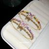 Zircon Color Butterfly Opening Bracelet Japanese and Korean ins Sweet Fashion Versatile Bracelet Niche High-end Jewelry Women