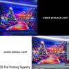 Christmas Fairy Tale Castle Street Fluorescent Tapestry Outer Space UV BlackLight Tapestry, Wall Hanging For Living Room Bedroom Office Home Decor