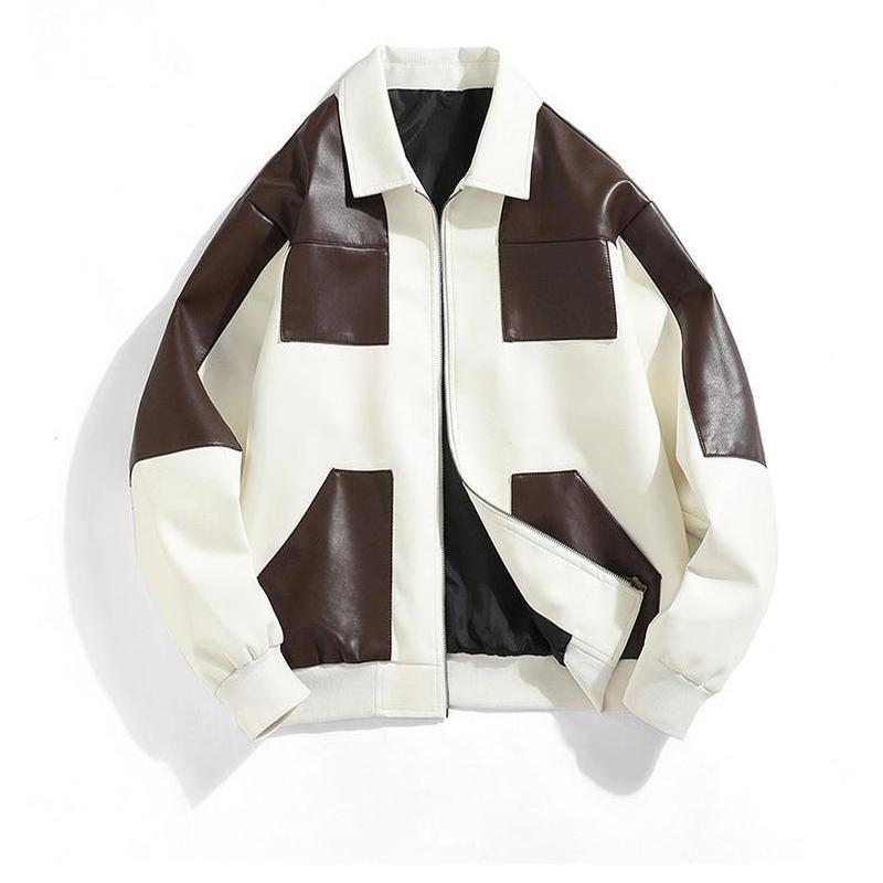 

Осенне-зимняя мужская кожаная одежда, модная брендовая свободная куртка, ветрозащитное пальто для пары, молодежная мужская и женская повседневная кожаная куртка с лацканами, мужская L
