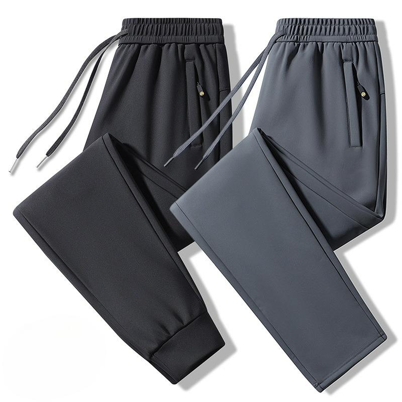 Men's Sports Casual Pants Autumn and Winter Plus Velvet Graphene Warm Drawstring Pants Men's Thickened Straight Trousers Men