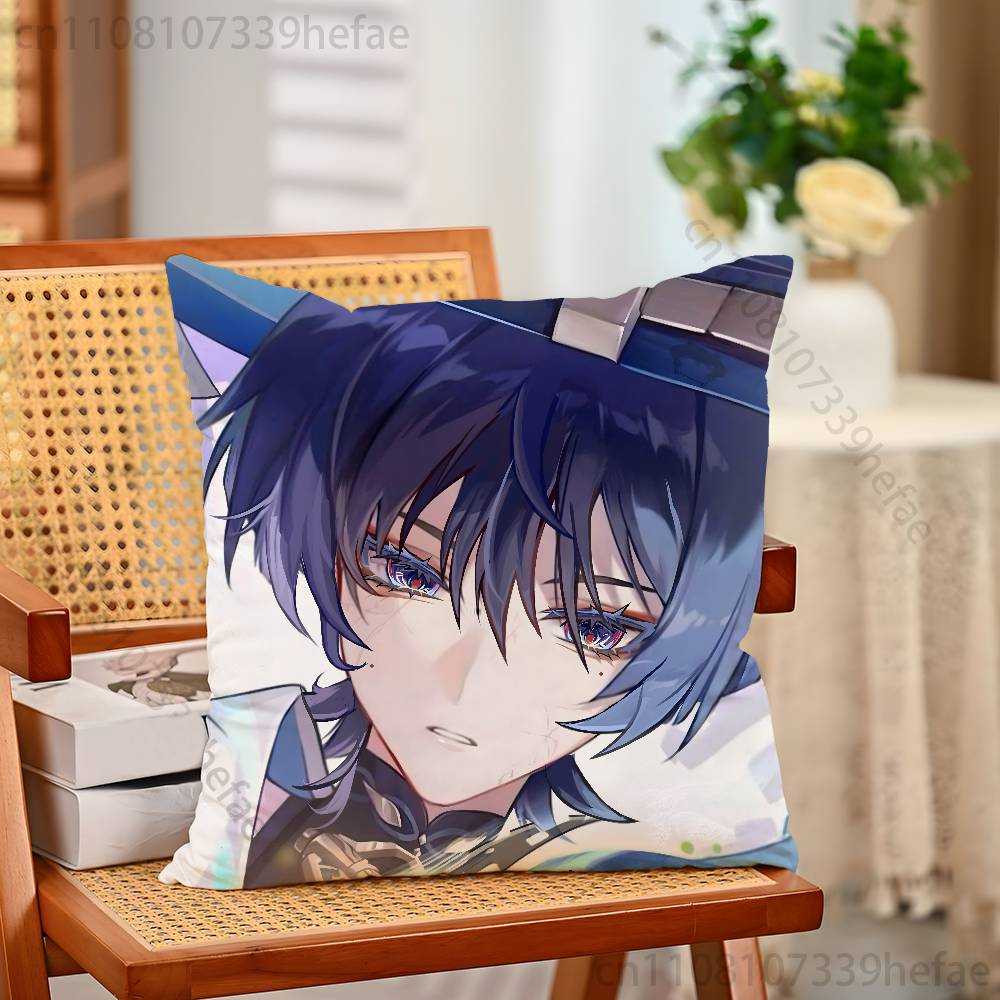genshin impact wanderer chibi Throw Pillow Case For Decoration 30cm 50cm 55cm Square Home Pillowcase Case