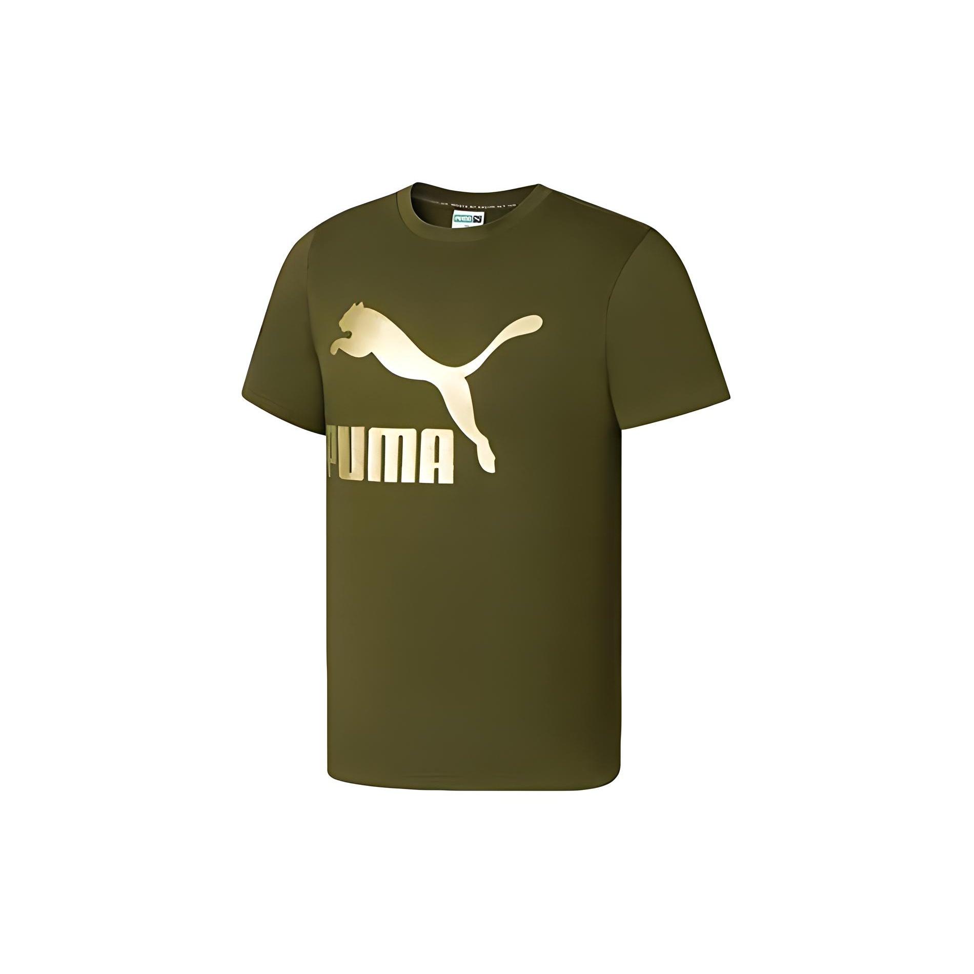 PUMA Regular Classic T-Shirt  Green  Men s 673666-62 M