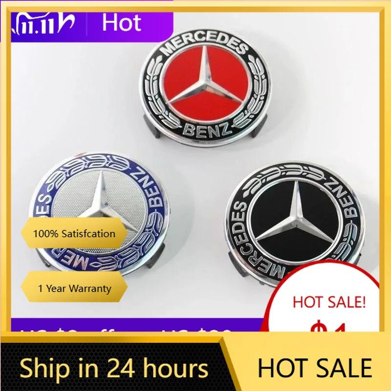 C200 E200 For Mercedes Benz 4PCS 75mm Car Wheel Center Cap Hub Covers Badge Accessories for Mercedes Benz AMG C E S GLE CLC Clas