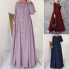 Rochie cămașă maxi tunică cu mânecă lungă Abaya Dubai pentru femei