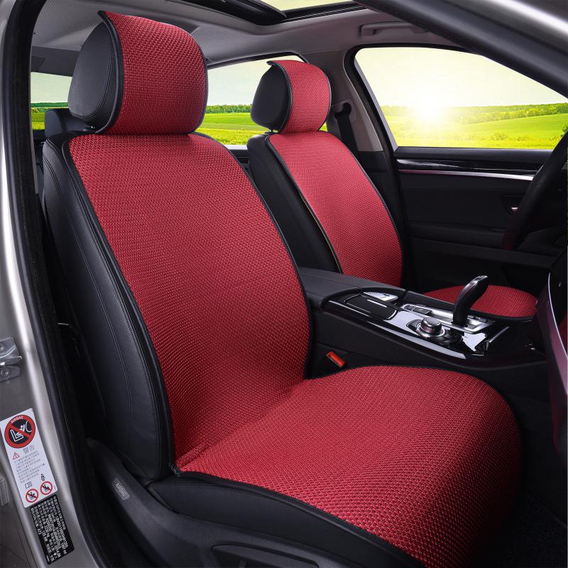 Popular Non-Slip Ice Silk Car Seat Cushion Set - Breathable, Cool, Free-tie, All Seasons
