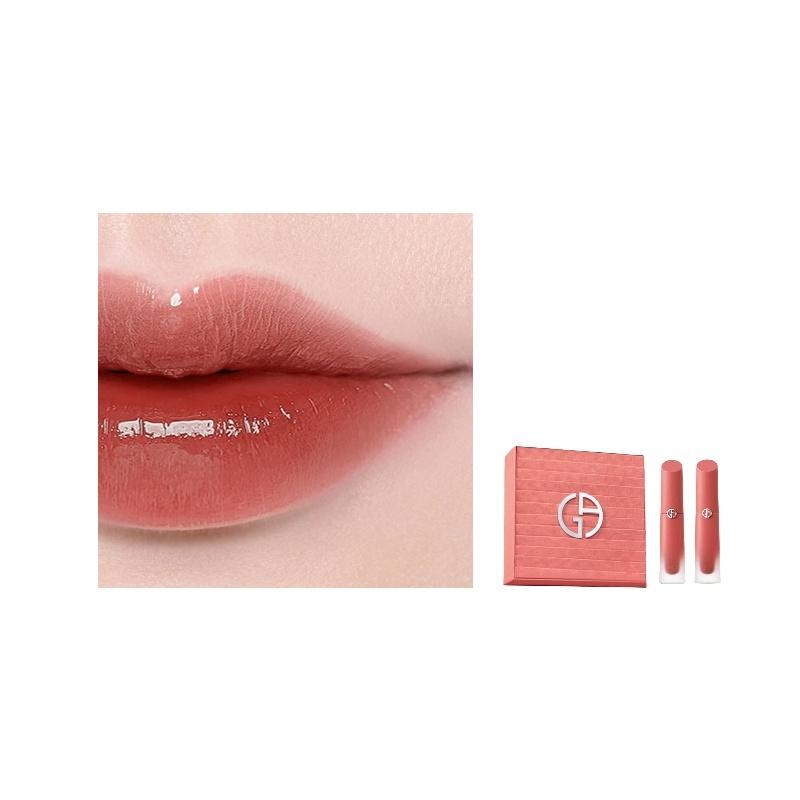 Armani Lip gloss/lip gloss/lip glaze Nude brown water glaze, double gift box, water gloss #18 NUDE Brown Raw Cold Tea/#18 NUDE Brown Raw Cold Tea