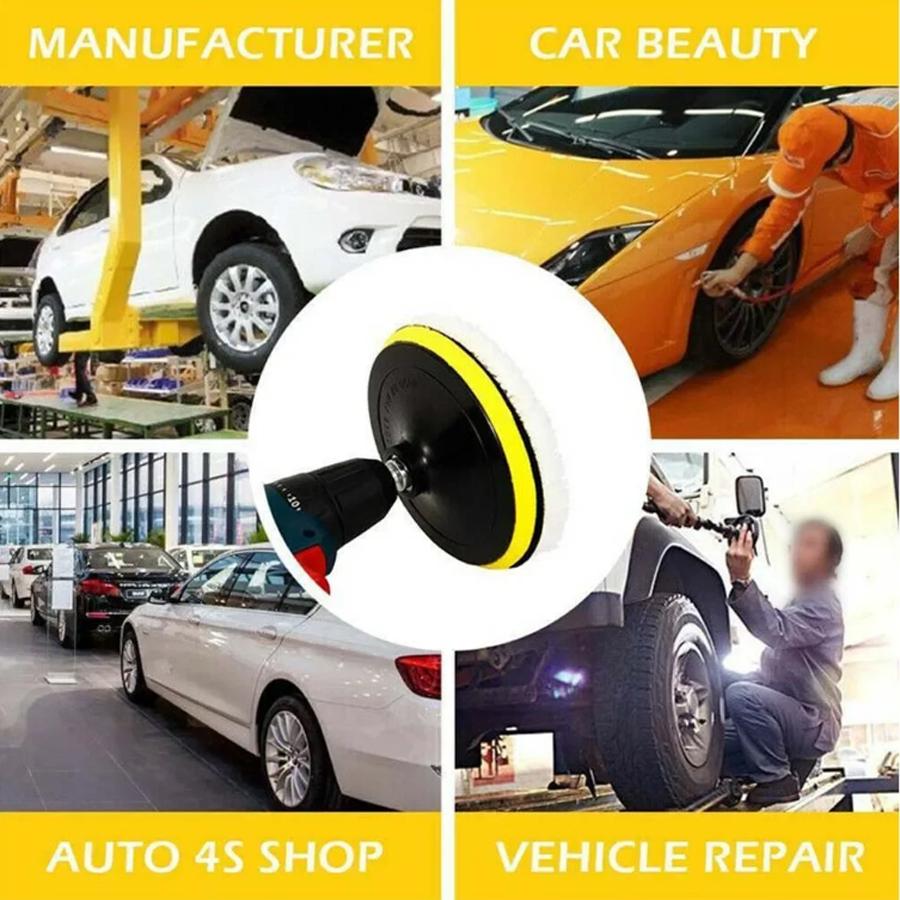 5 szt. polerujących podkładek polerskich z wełny zestaw mopów do polerowania samochodów wiertarka do polerowania samochodów artykuły do pielęgnacji samochodów