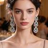 Retro Beaded Tassel Earrings: Ethnic Style, Palace-Inspired, European & American Design, Inlaid and Exaggerated Ancient Style for Women.