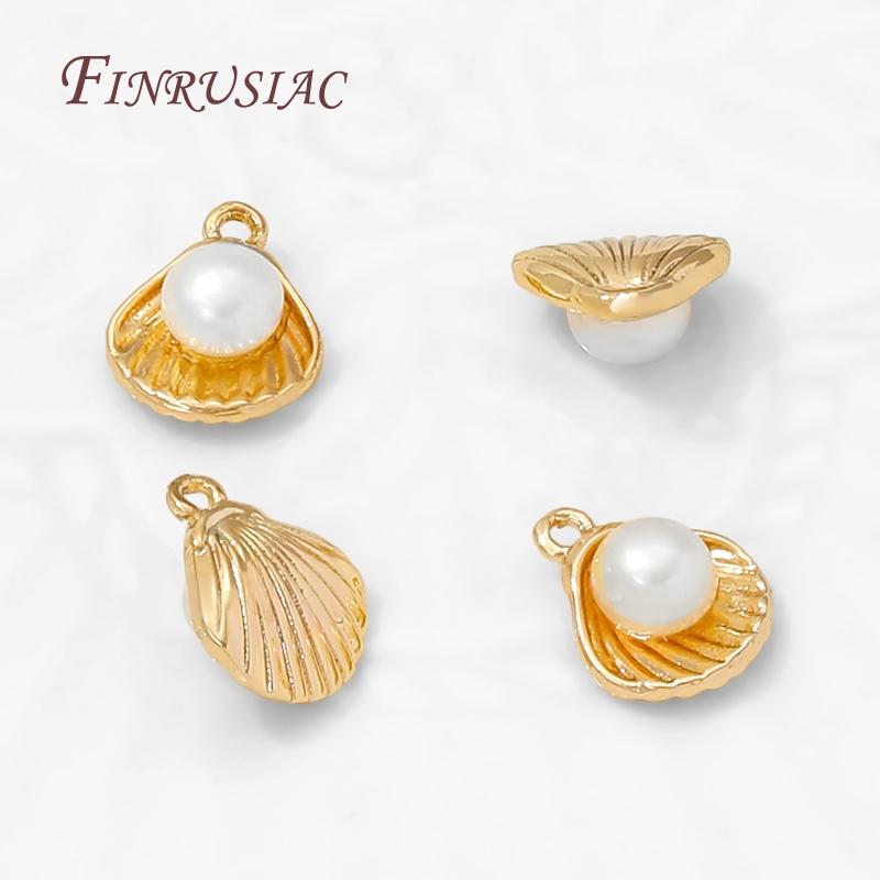18K Gold Plated Shell Charms For Jewelry Making Supplies,Fashion Pendants For Earrings,Handmade DIY Accessories