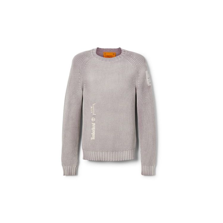 Timberland x A-Cold-Wall Men s Ribbed Crew Neck Knit Sweater Light Gray A5N2T-EE6 S