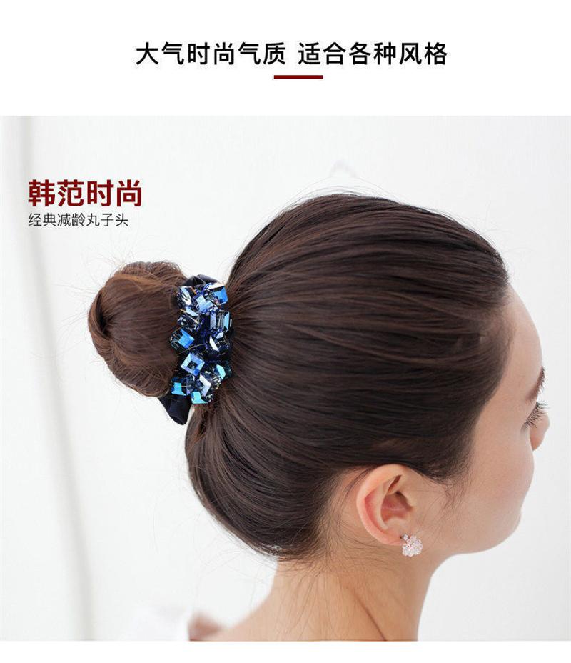 Eleganti scrunchies in tessuto floreale con cristalli per donne e ragazze, elastici per capelli, accessori per legare i capelli, anello per capelli, corda, copricapo