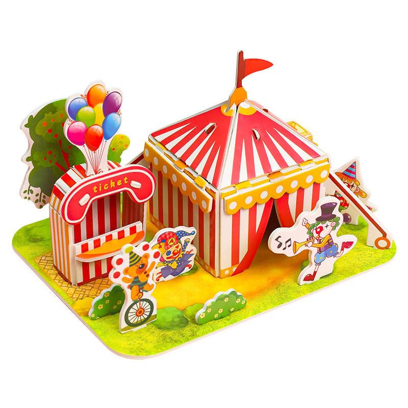 Large Foam 3d Puzzle Card For Kids Diy Handmade Assembly Rainbow Castle Educational Jigsaw