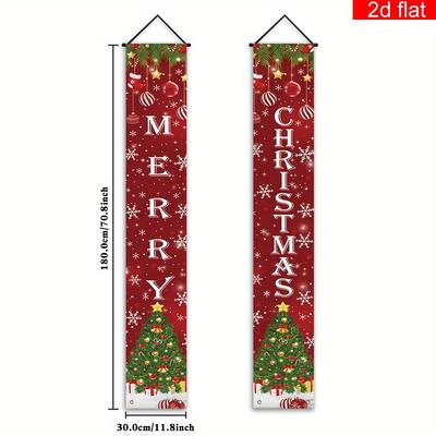 2pcs Christmas & Chinese New Year Horizontal Vertical Door Banner